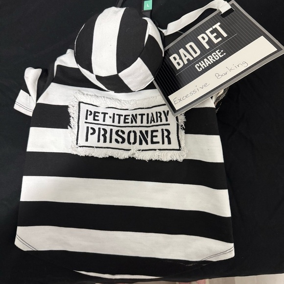 Bootique Striped Pet Prisoner Costume - Picture 2 of 5